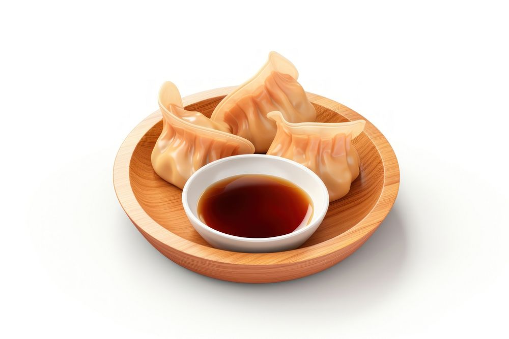 Dumpling food bowl white background. AI generated Image by rawpixel.