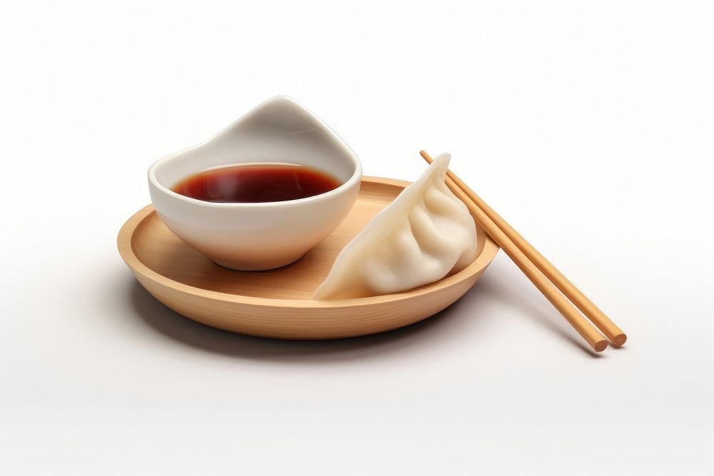 Dumpling chopsticks food bowl. AI generated Image by rawpixel.