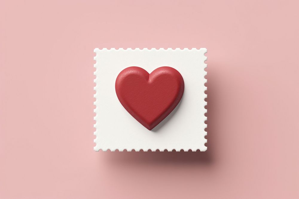Postage stamp icon heart pattern circle. AI generated Image by rawpixel.
