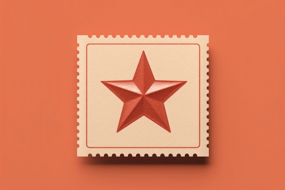 Postage stamp icon symbol text starfish. 