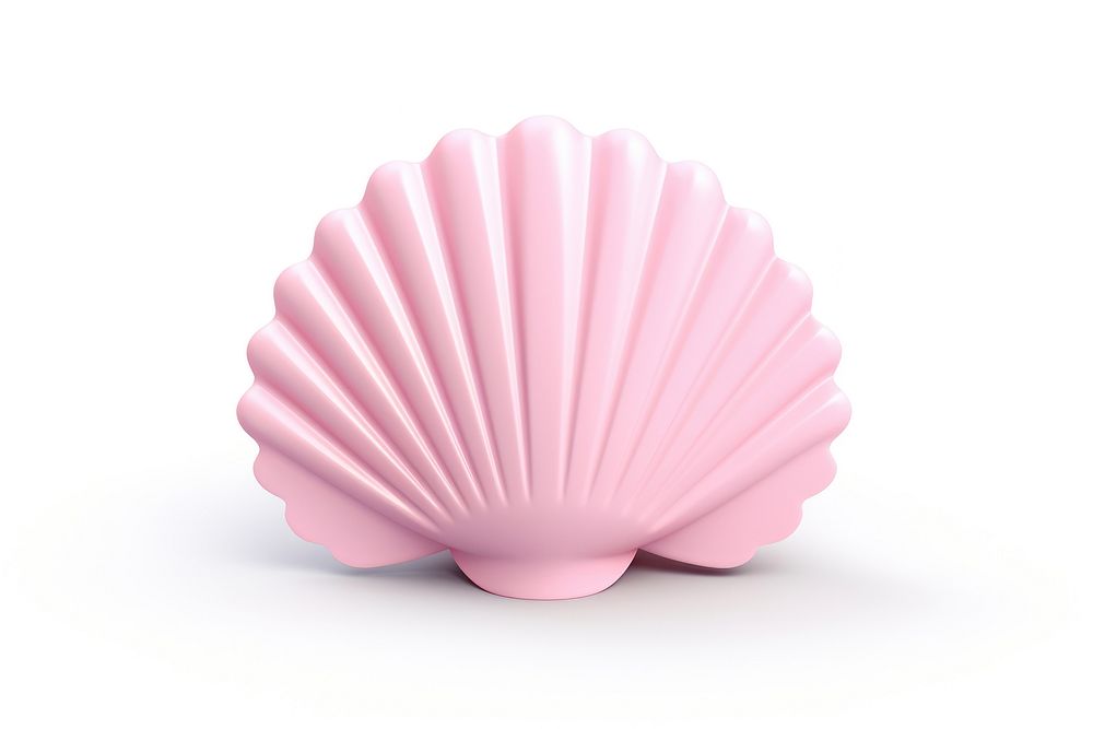 Seashell clam white background invertebrate. AI generated Image by rawpixel.