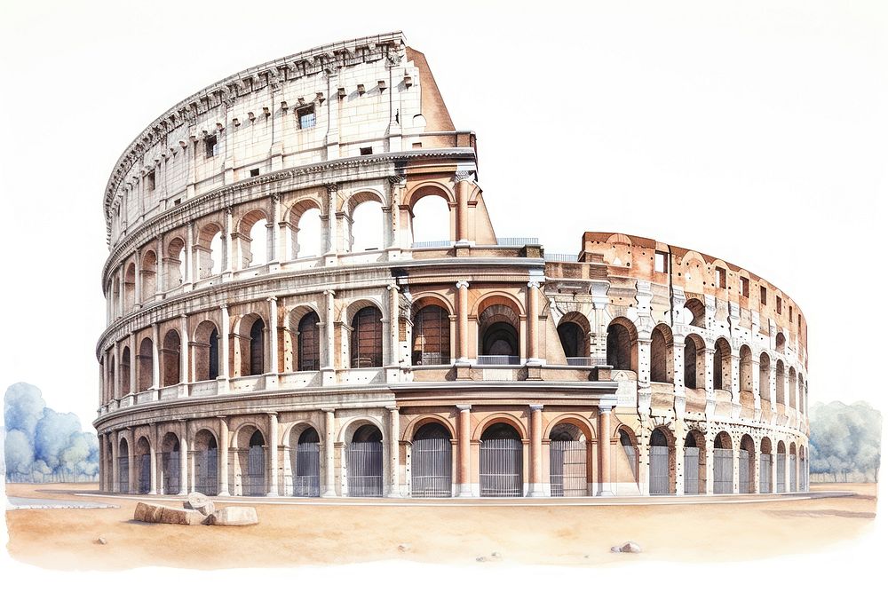 Colosseum colosseum landmark amphitheater. AI generated Image by rawpixel.