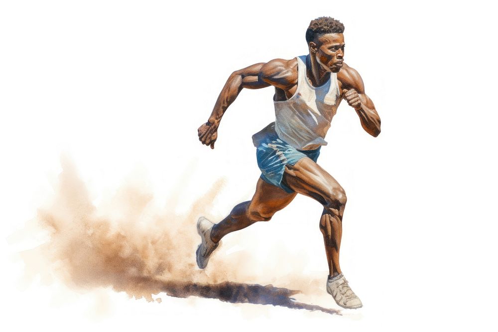 Athlete sprinting running jogging adult. AI generated Image by rawpixel.
