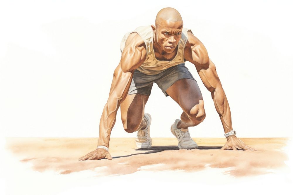 Drawing athlete sports adult. AI generated Image by rawpixel.