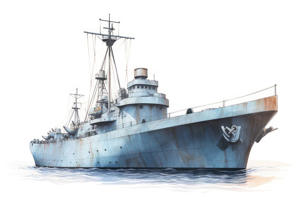 Battle ship watercraft battleship military. AI generated Image by rawpixel.