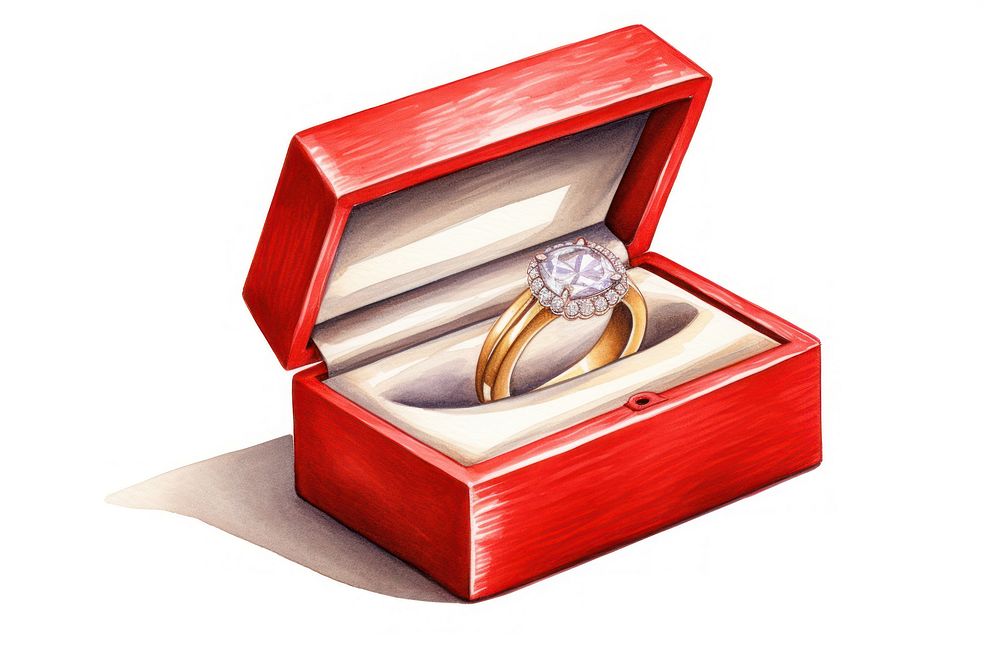 Gold wedding rings jewelry diamond box. AI generated Image by rawpixel.