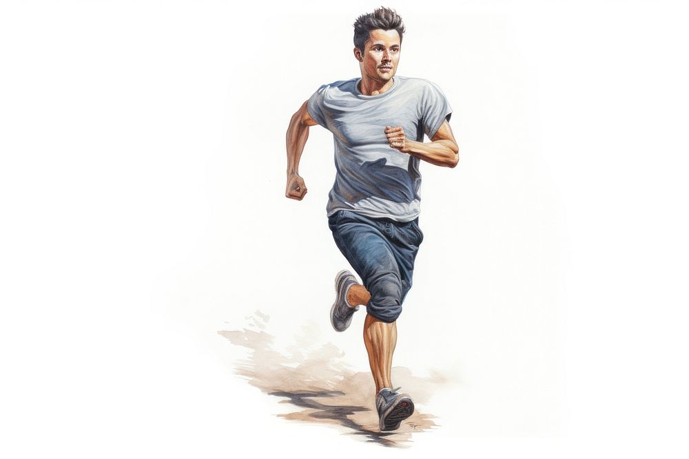 Man running footwear jogging adult. AI generated Image by rawpixel.