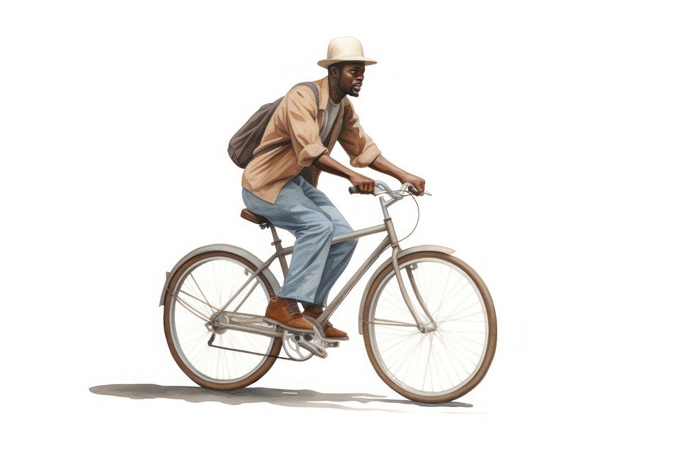 Man riding bike bicycle vehicle cycling. AI generated Image by rawpixel.