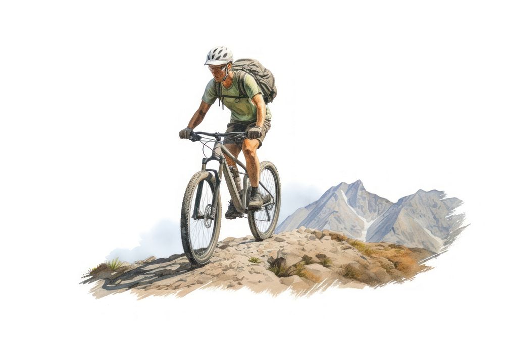 Mountain bike backpack mountain cycling. AI generated Image by rawpixel.