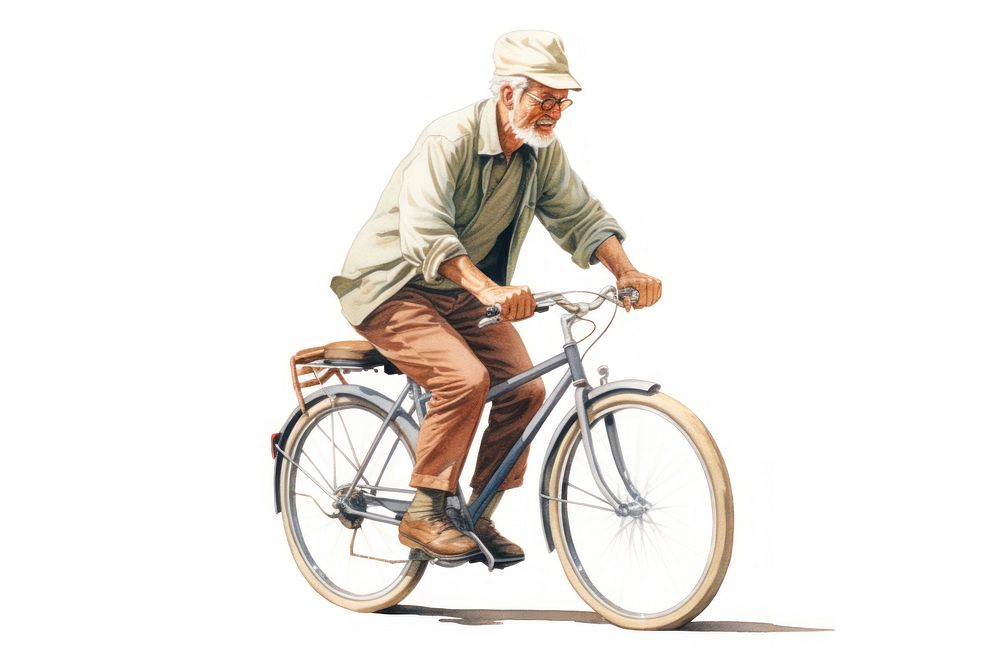 Man riding bike bicycle vehicle cycling. AI generated Image by rawpixel.