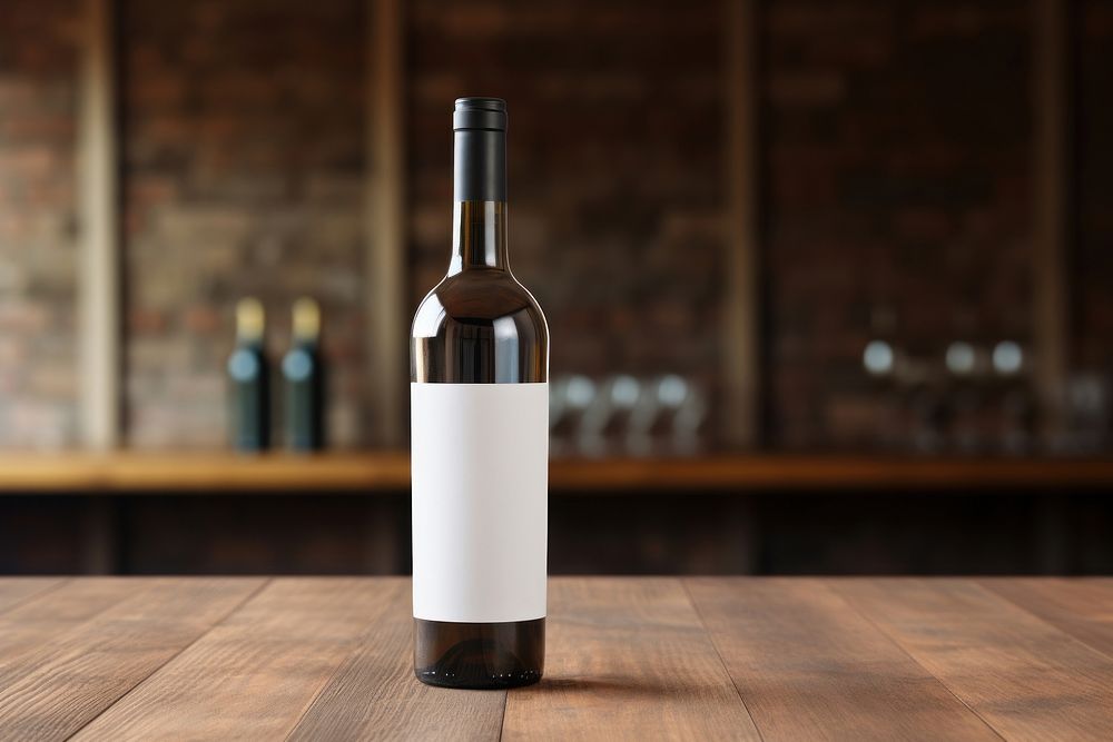 Bottle wine table drink. AI generated Image by rawpixel.