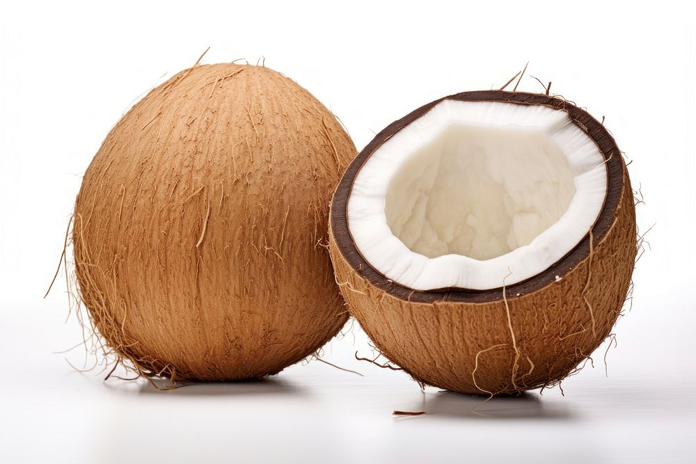 Coconuts food white background freshness. AI generated Image by rawpixel.