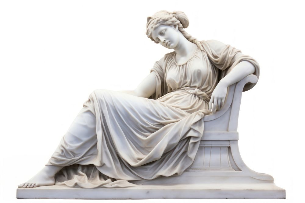 Statue sculpture art white background. AI generated Image by rawpixel.