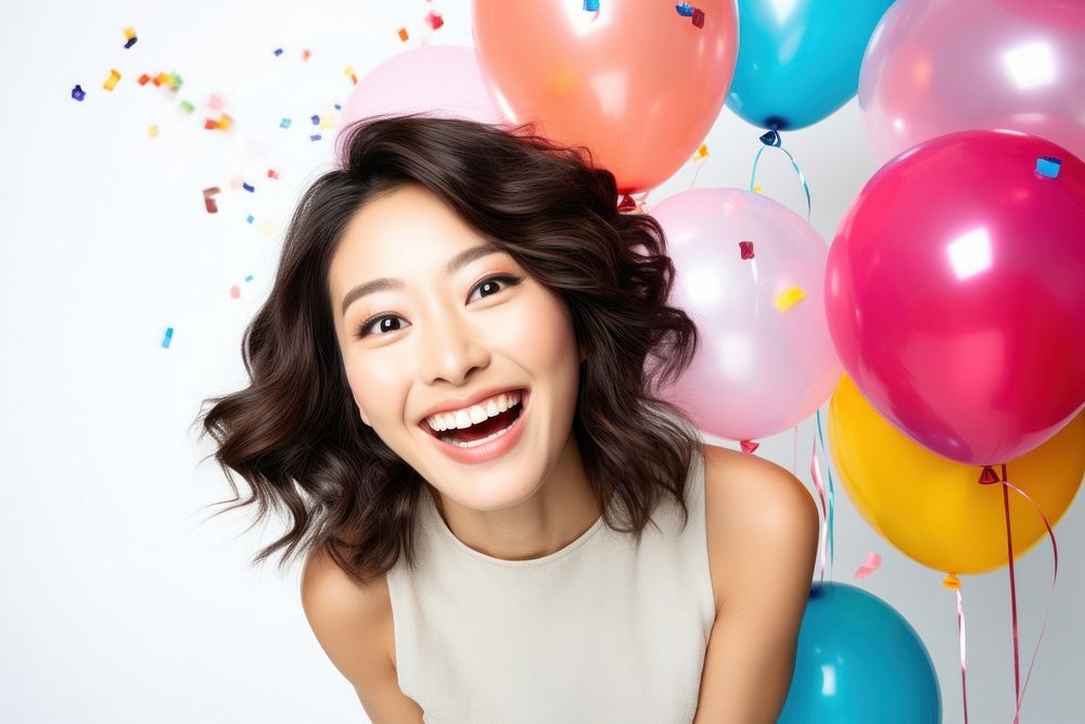 Party laughing balloon smile. AI generated Image by rawpixel.