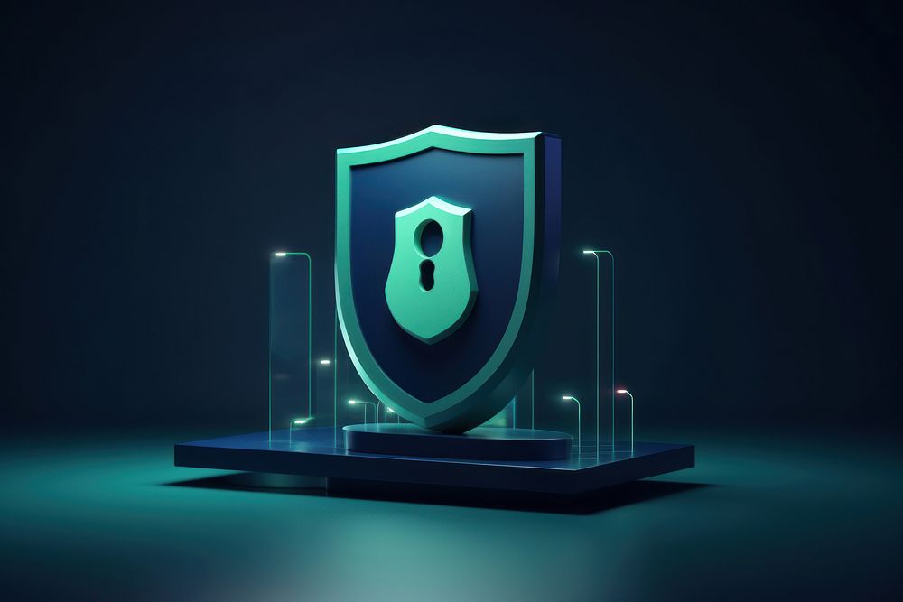 Security green blue illuminated. AI generated Image by rawpixel.