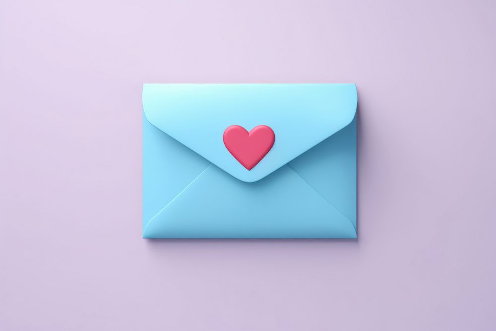 Envelope heart mail blue. AI generated Image by rawpixel.