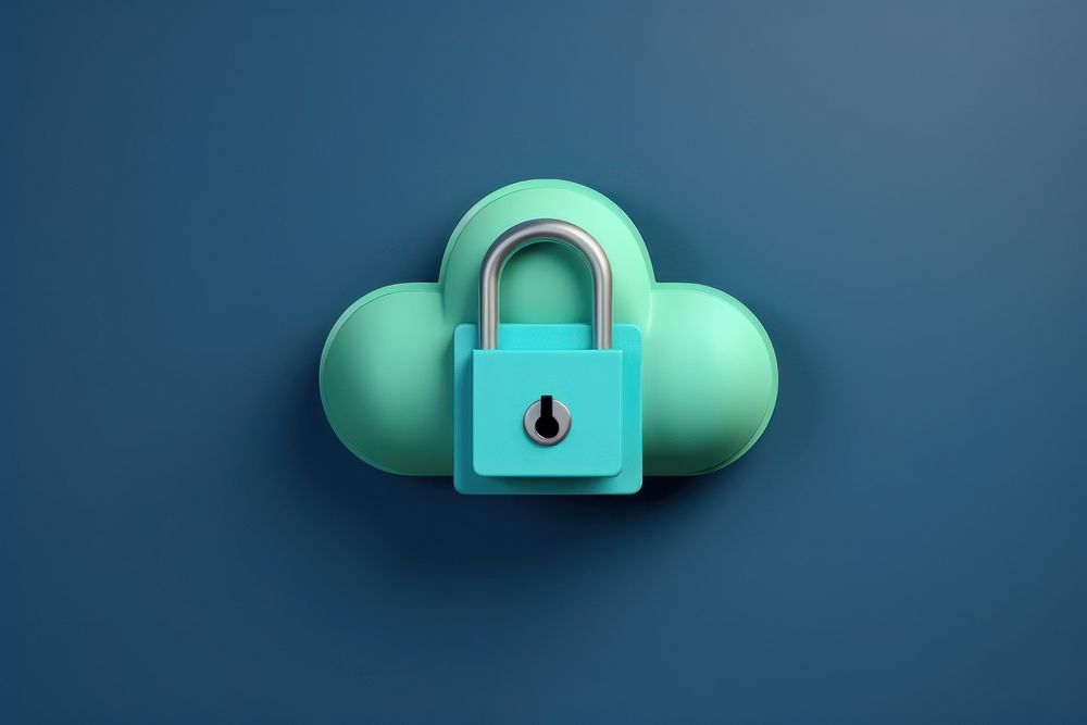 Security green cloud lock. 