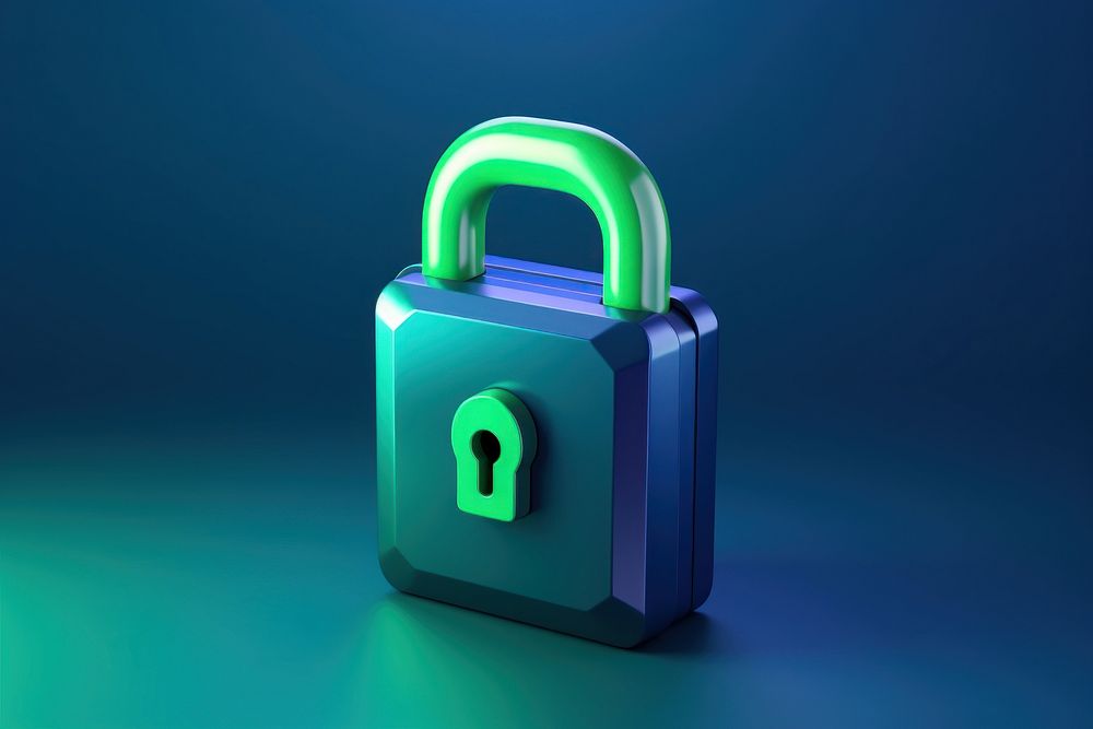 Security green lock blue. AI generated Image by rawpixel.