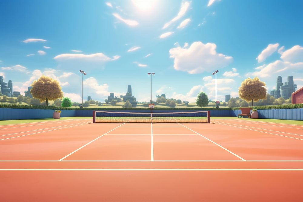 Tennis sports tennis court architecture. AI generated Image by rawpixel.