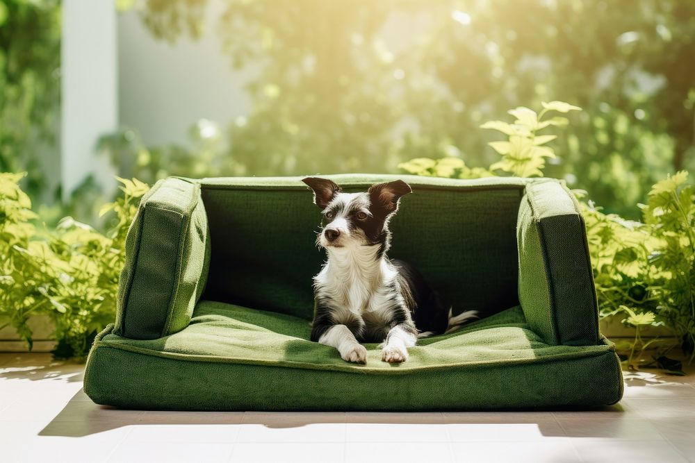 Pet dog furniture mammal. AI generated Image by rawpixel.