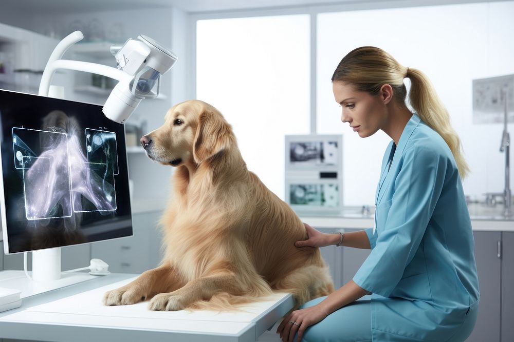 Veterinarian pet dog retriever. AI generated Image by rawpixel.