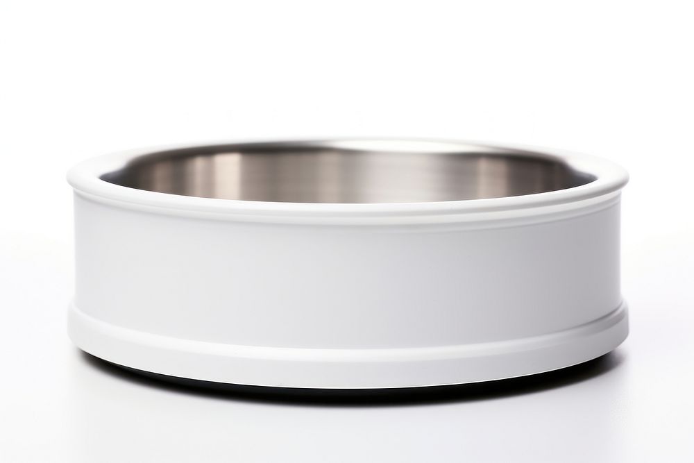 Bowl silver white white background. AI generated Image by rawpixel.