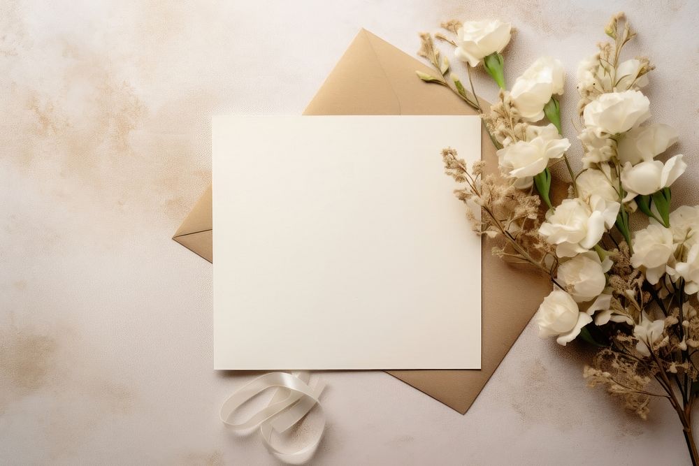 Envelope wedding flower paper. AI generated Image by rawpixel.