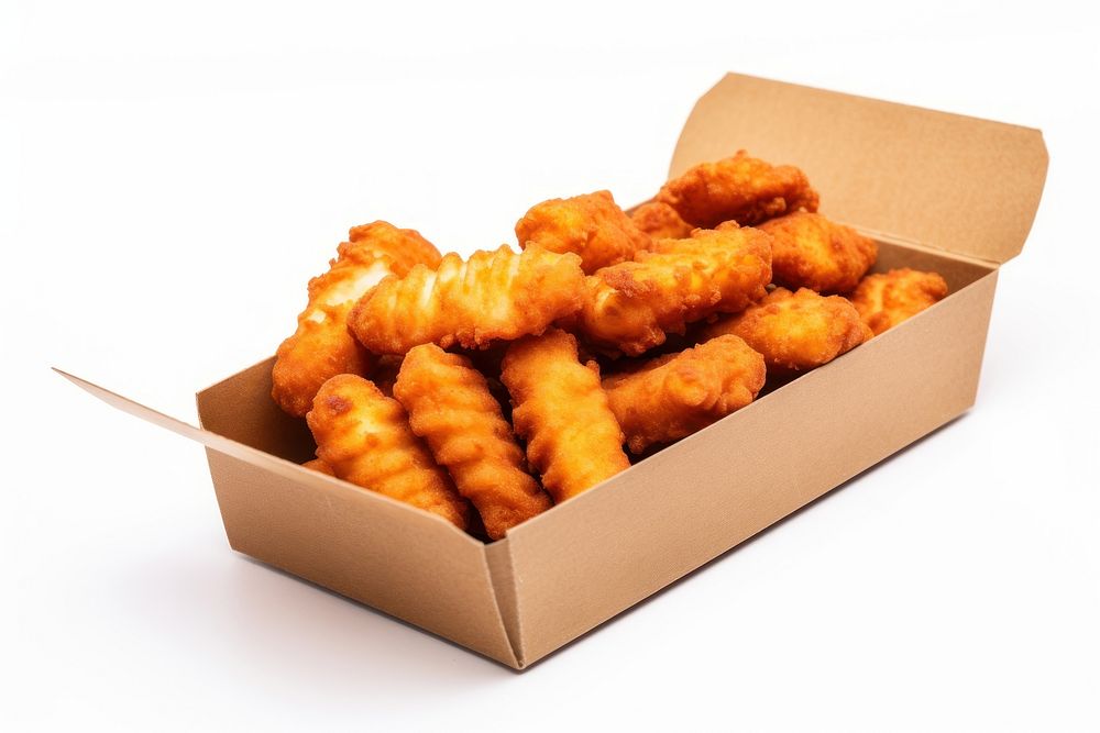 Food box fried white background. AI generated Image by rawpixel.