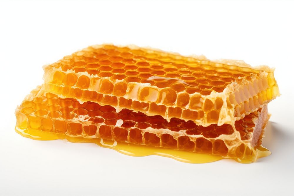 Honeycomb food white background apiculture. AI generated Image by rawpixel.