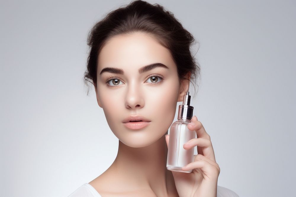 Cosmetics portrait bottle perfume. AI generated Image by rawpixel.