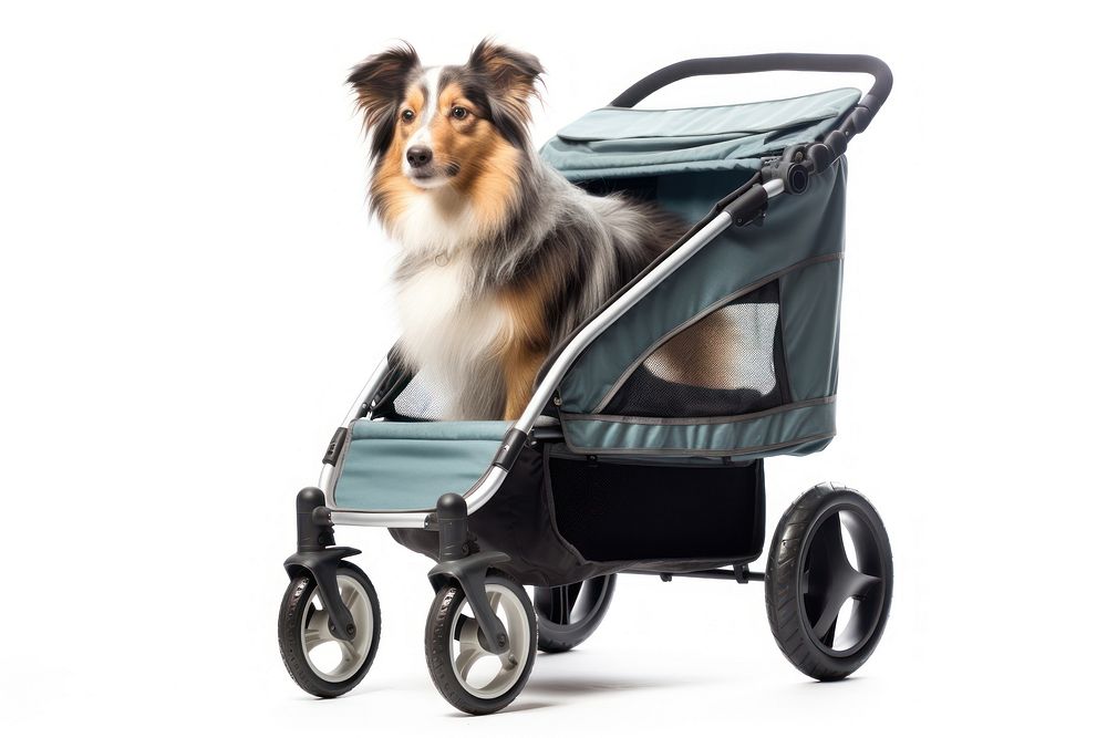 Dog stroller vehicle mammal. AI generated Image by rawpixel.