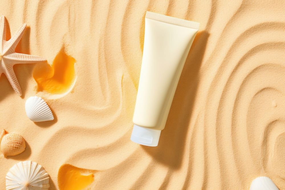 Sunscreen summer lotion beach. AI generated Image by rawpixel.