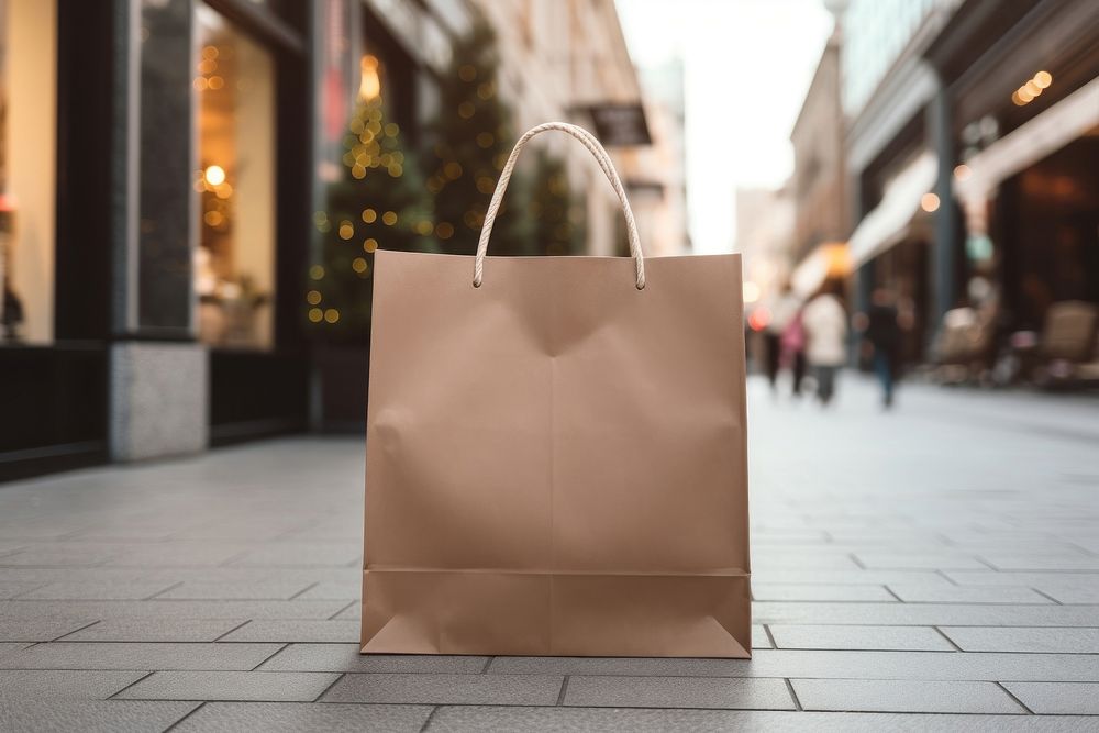 Bag shopping handbag street. AI generated Image by rawpixel.
