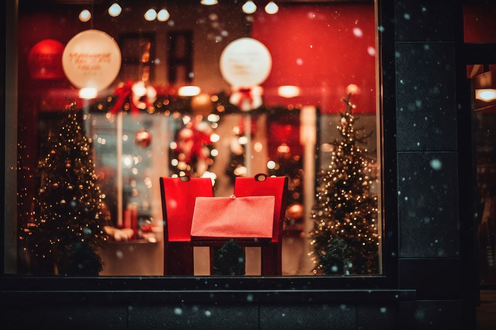 Christmas celebration window shop. AI generated Image by rawpixel.