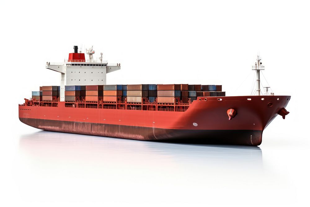 Cargo ship watercraft vehicle cargo. AI generated Image by rawpixel.