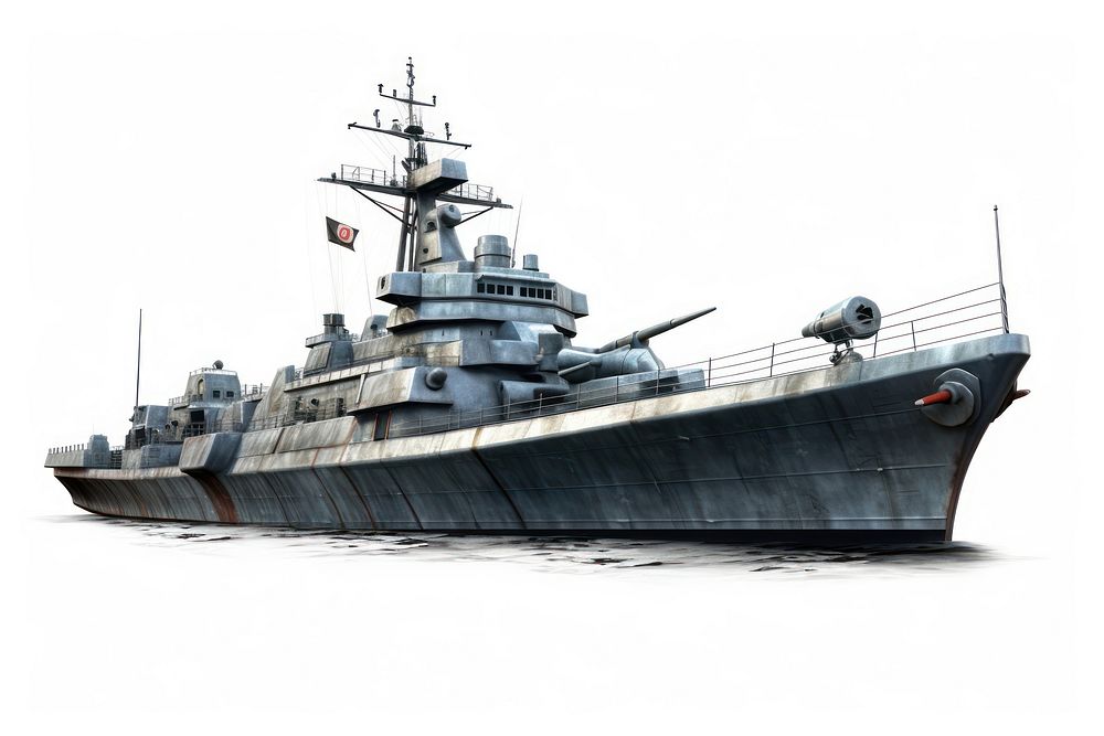 Battle ship architecture watercraft battleship. AI generated Image by rawpixel.
