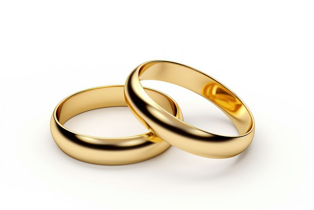 Wedding rings gold jewelry white background. AI generated Image by rawpixel.