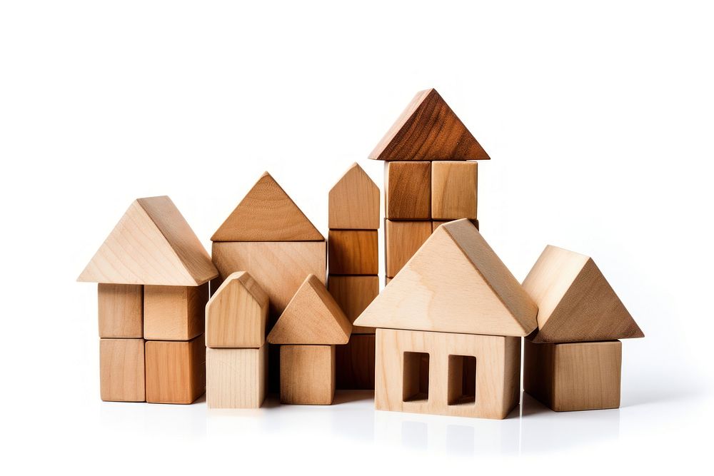 Wooden toys cardboard block house. AI generated Image by rawpixel.