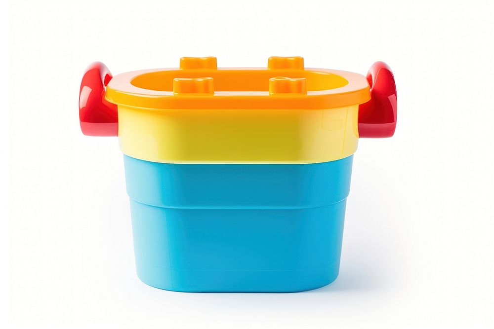 Plastic toy bucket white background. AI generated Image by rawpixel.