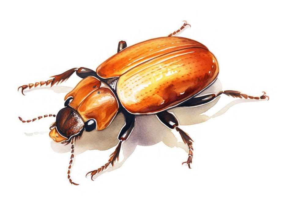 Beetle animal insect white background. AI generated Image by rawpixel.
