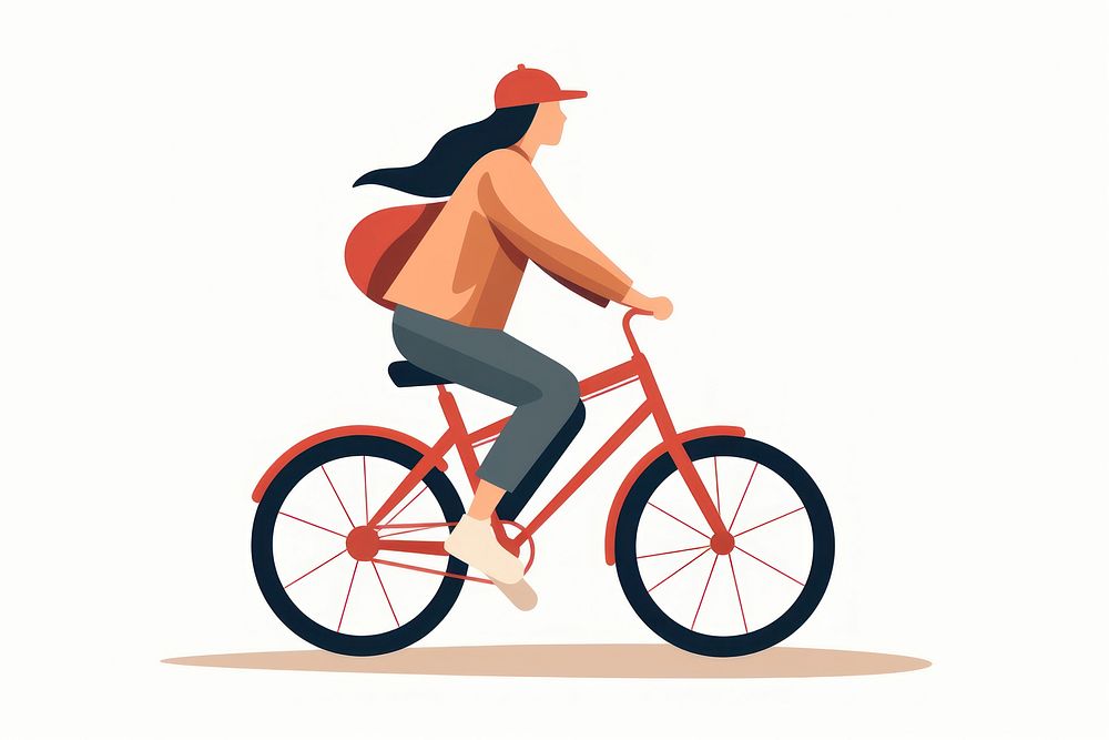 Woman riding bike bicycle vehicle cycling. AI generated Image by rawpixel.