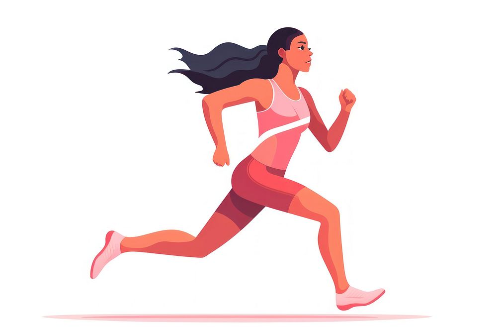 Athlete female sprinting running jogging adult. AI generated Image by rawpixel.