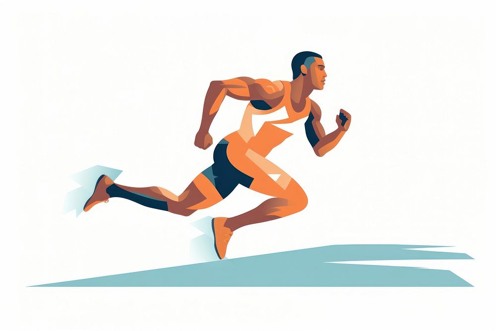 Athlete sprinting running jogging adult. AI generated Image by rawpixel.