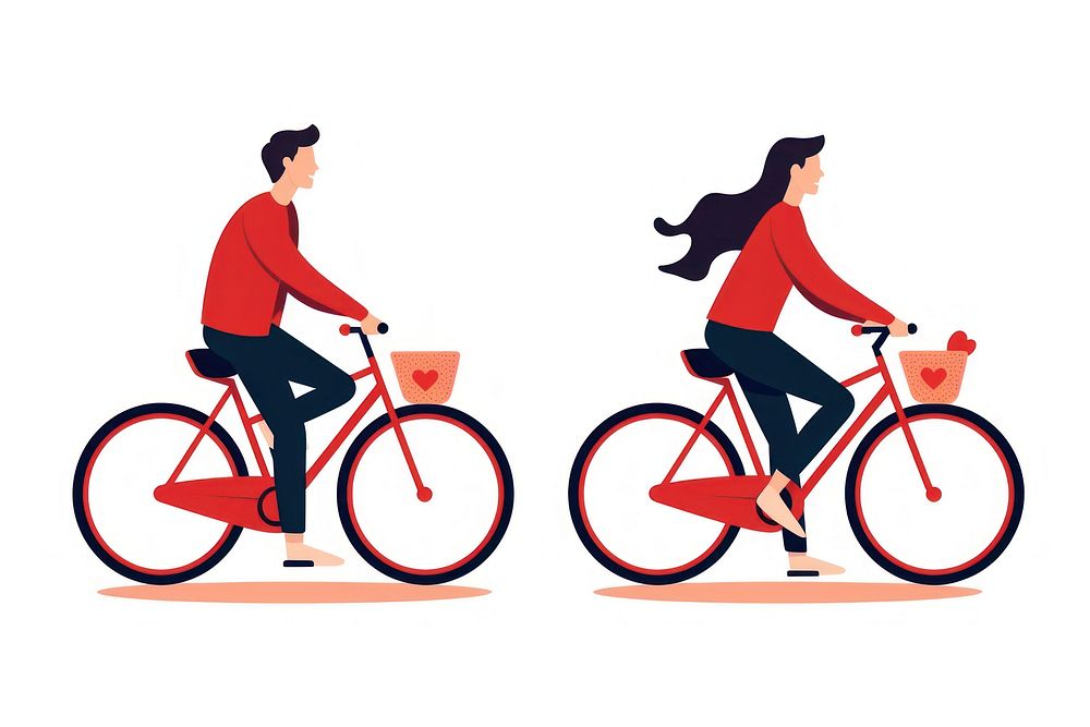 Couples Bicycle Ride bicycle vehicle cycling. AI generated Image by rawpixel.