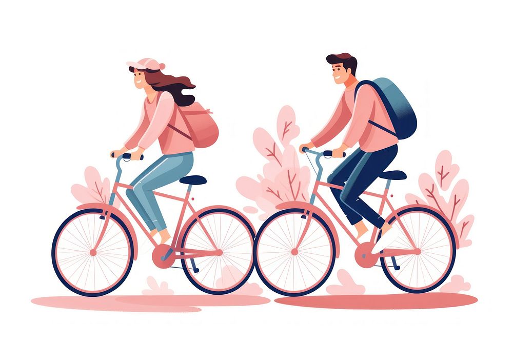 Couples Bicycle Ride bicycle cycling vehicle. AI generated Image by rawpixel.