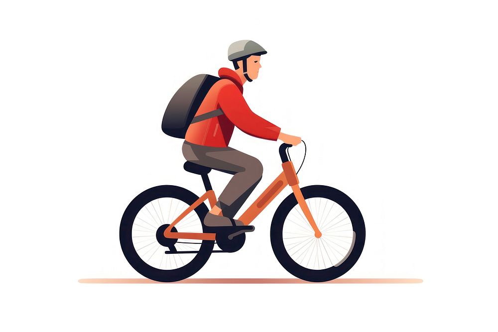 Man riding electric bike bicycle vehicle cycling. AI generated Image by rawpixel.
