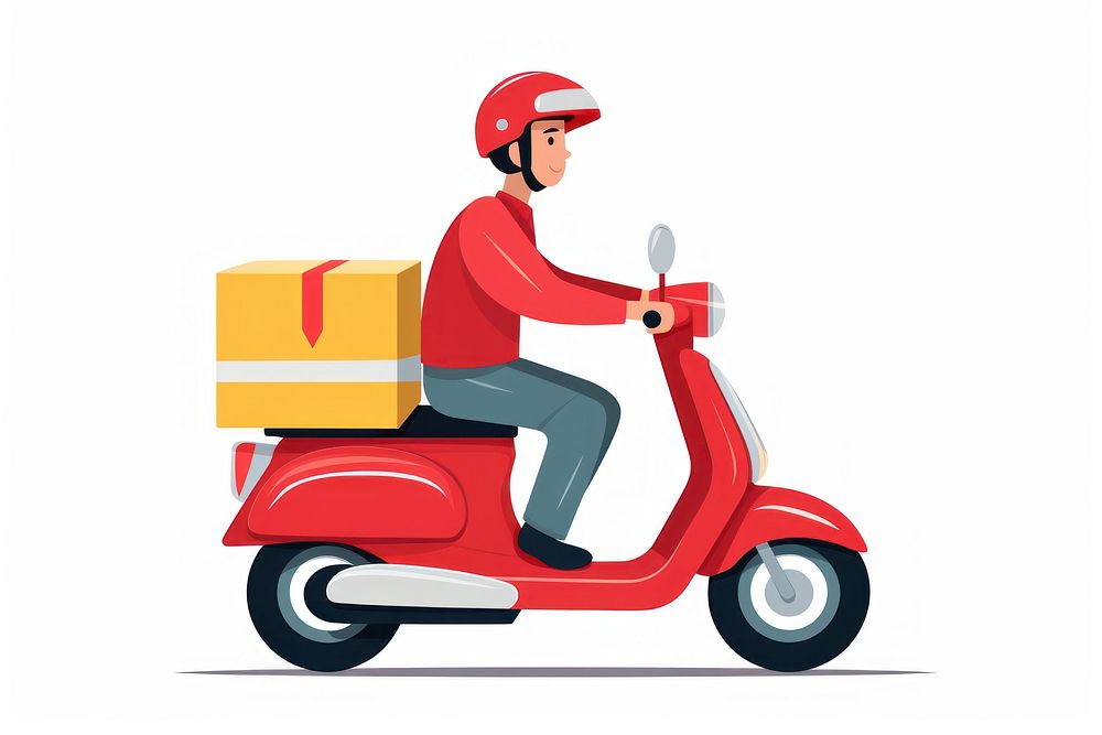 Delivery Motorbike motorcycle vehicle scooter. AI generated Image by rawpixel.