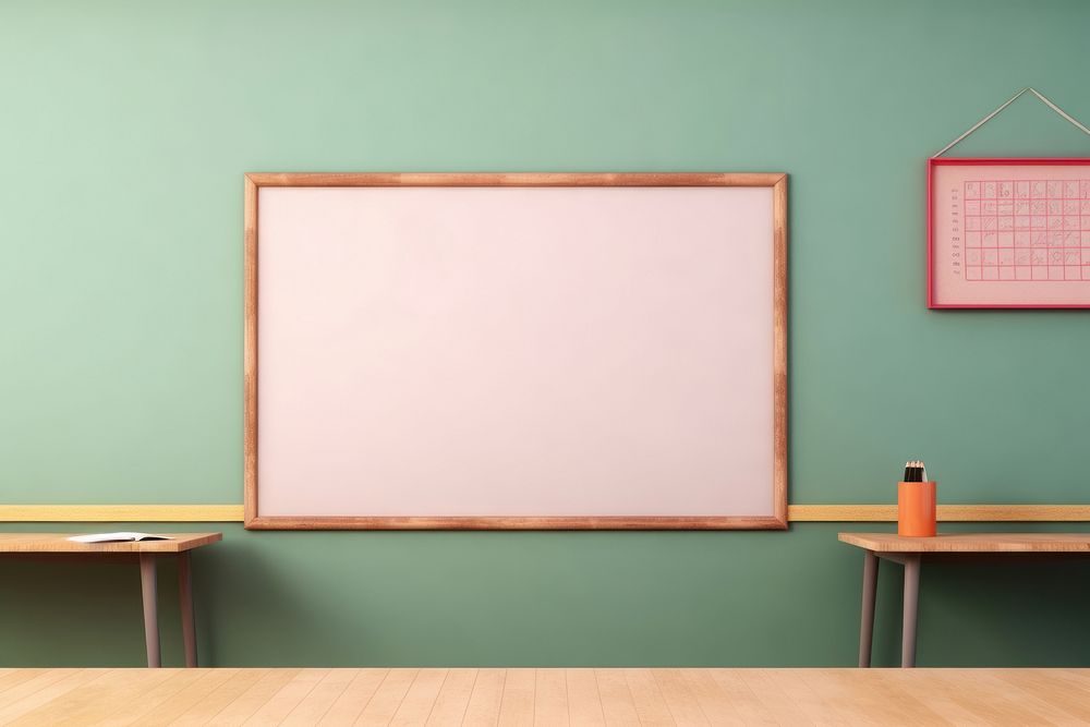 Blackboard furniture classroom table. AI generated Image by rawpixel.