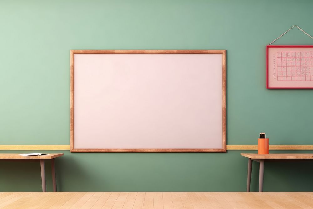 Blackboard furniture classroom table. 