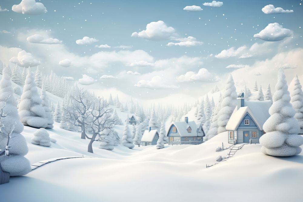 Winter snow landscape outdoors. AI generated Image by rawpixel.